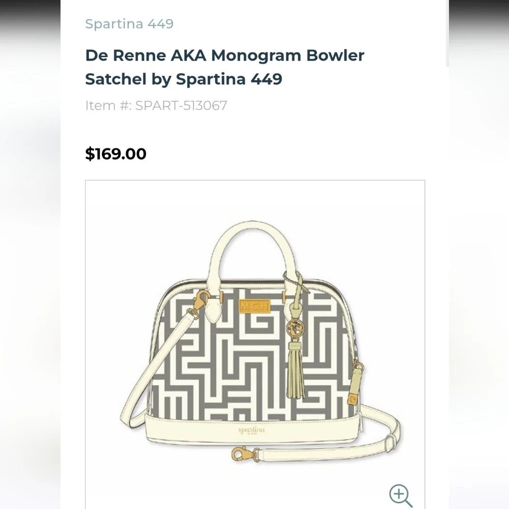 Spartina 449 Monogram Bowler Satchel